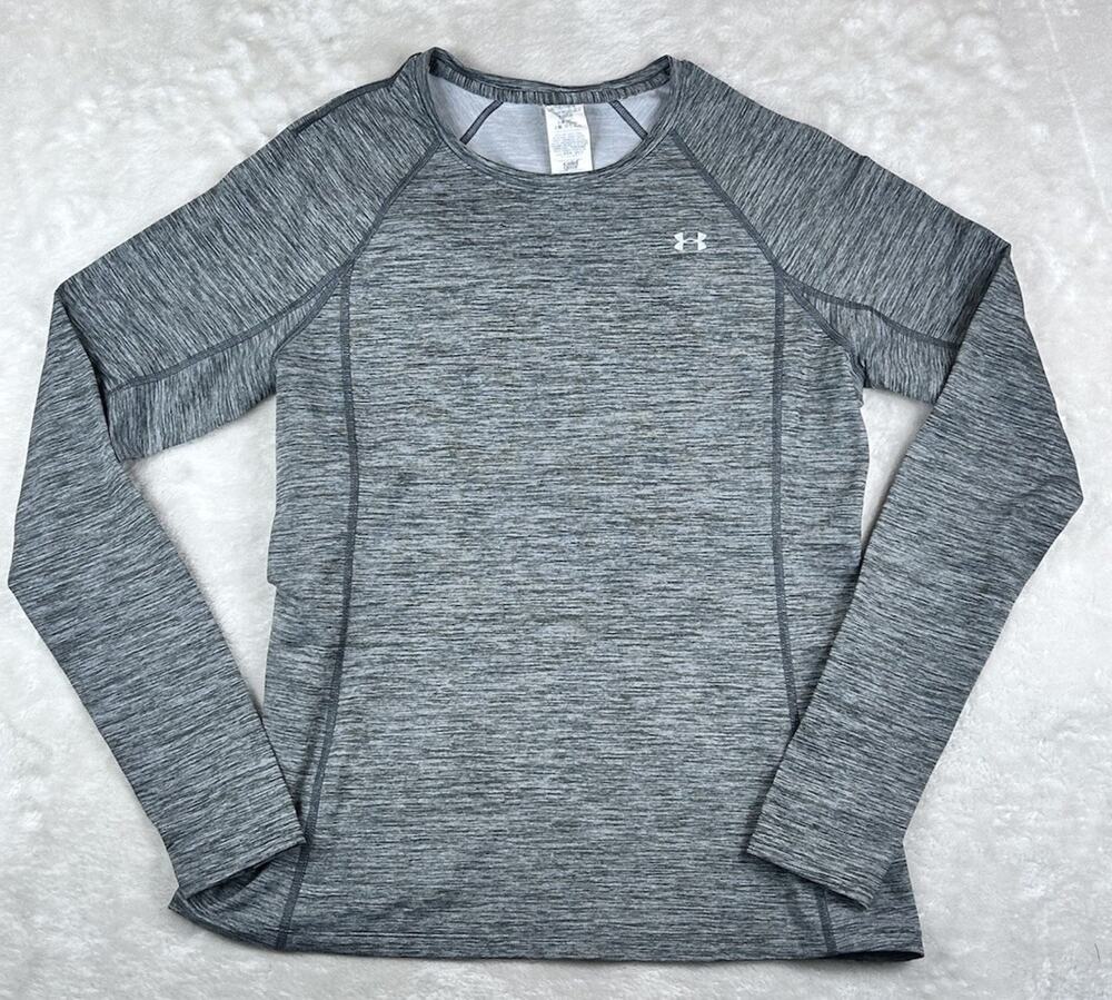 Under Armour Shirt Women’s Sz XL Heathered Grey Cold Gear Long Sleeve Athletic